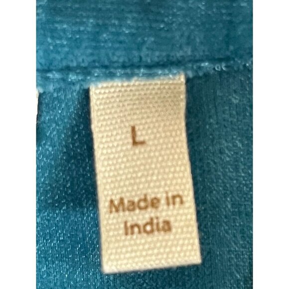 Soft Surroundings Floral Top L Blue Embroidery Tunic Boho Western Old Money Chic - Picture 3 of 12